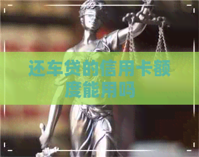 还车贷的信用卡额度能用吗