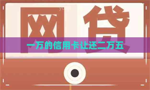 一万的信用卡让还二万五