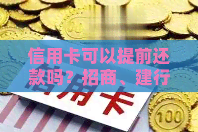 信用卡可以提前还款吗？招商、建行、邮政及已分期信用卡均支持此功能。