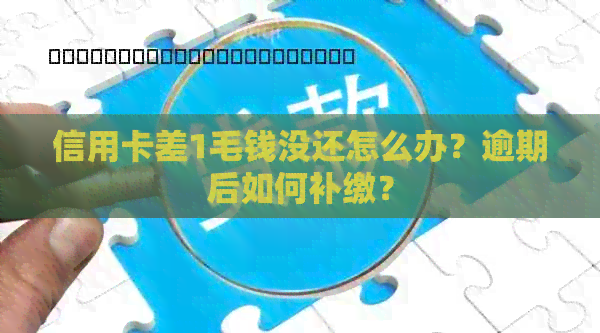 信用卡差1毛钱没还怎么办？逾期后如何补缴？