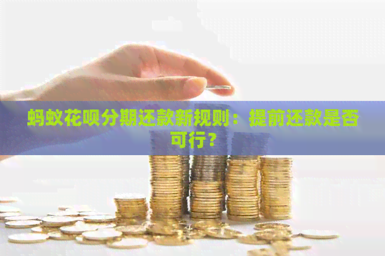 蚂蚁信用卡分期还款新规则：提前还款是否可行？