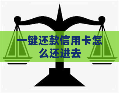 一键还款信用卡怎么还进去