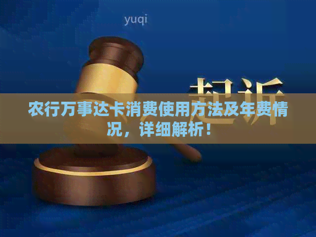 农行万事达卡消费使用方法及年费情况，详细解析！