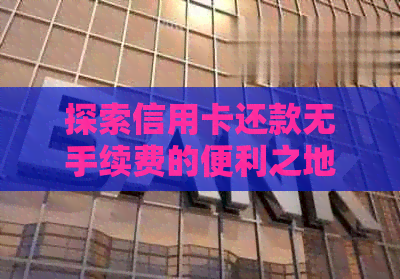探索信用卡还款无手续费的便利之地