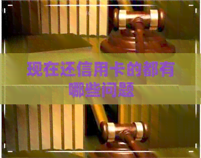 现在还信用卡的都有哪些问题