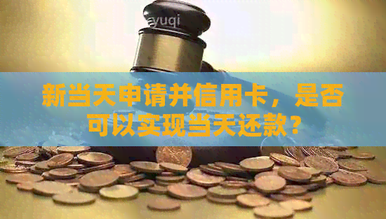 新当天申请并信用卡，是否可以实现当天还款？