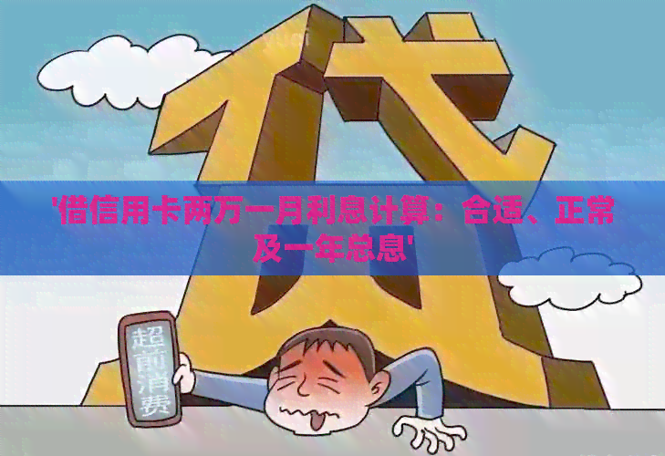 '借信用卡两万一月利息计算：合适、正常及一年总息'