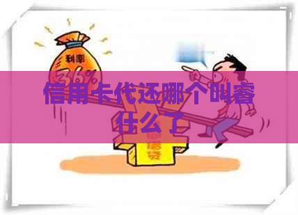 信用卡代还哪个叫睿什么了
