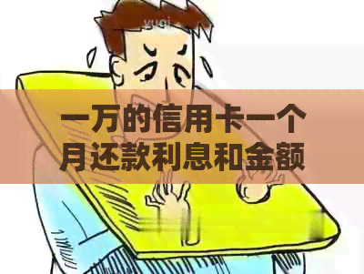 一万的信用卡一个月还款利息和金额计算