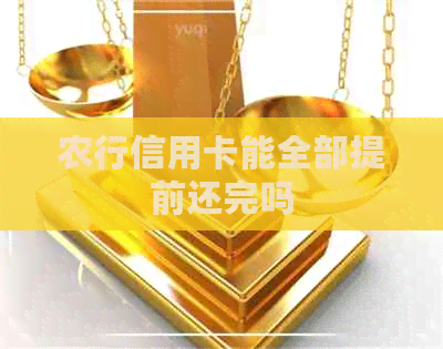 农行信用卡能全部提前还完吗