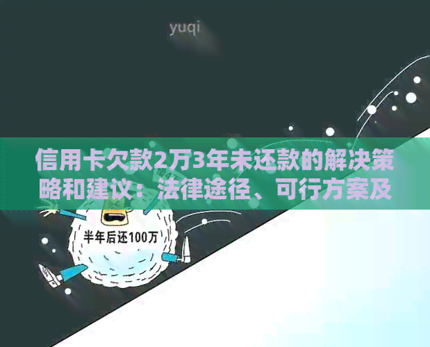 信用卡欠款2万3年未还款的解决策略和建议：法律途径、可行方案及注意事项