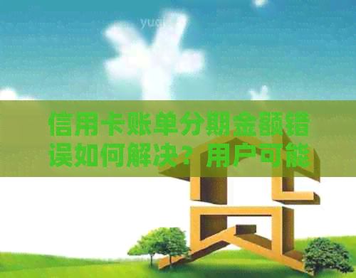 信用卡账单分期金额错误如何解决？用户可能遇到的问题及应对方法全解析