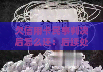 欠信用卡民事判决后怎么还:后续处理与法律责任解析 欠信用卡民事判决后怎么还:后续处理与法律责任解析