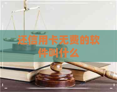 还信用卡无费的软件叫什么