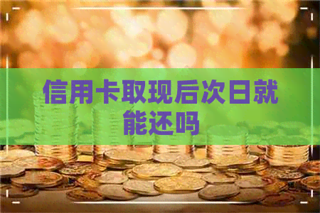 信用卡取现后次日就能还吗
