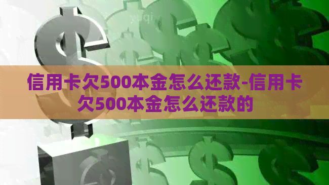 信用卡欠500本金怎么还款-信用卡欠500本金怎么还款的