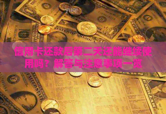 信用卡还款后第二天还能继续使用吗？解答与注意事项一览