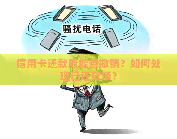 信用卡还款后能否撤销？如何处理已还款项？