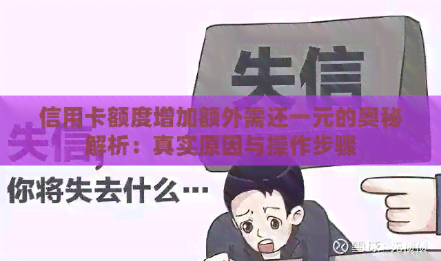信用卡额度增加额外需还一元的奥秘解析：真实原因与操作步骤