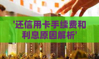 '还信用卡手续费和利息原因解析'