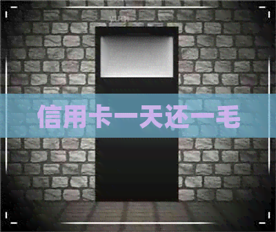 信用卡一天还一毛