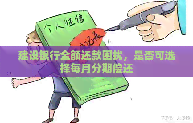 建设银行全额还款困扰，是否可选择每月分期偿还