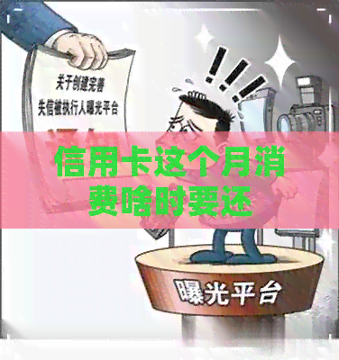 信用卡这个月消费啥时要还