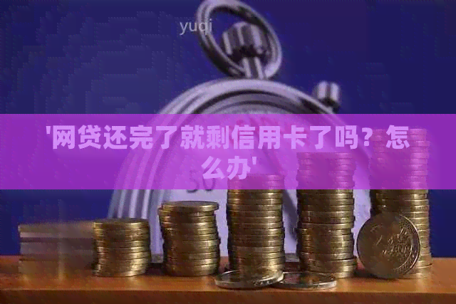 '网贷还完了就剩信用卡了吗？怎么办'