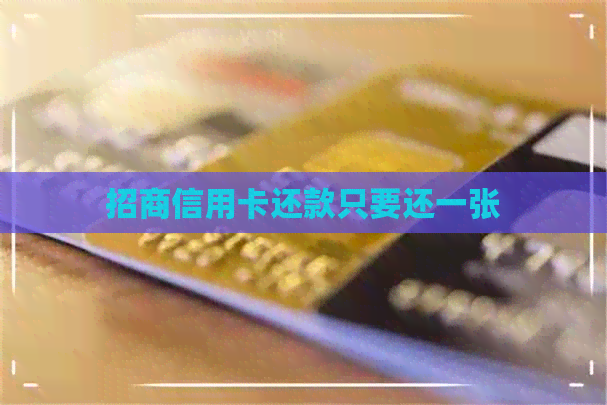 招商信用卡还款只要还一张