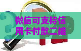 微信可支持信用卡付款二维码申请