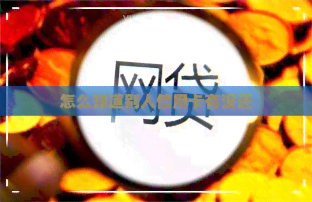 怎么知道别人信用卡有没还