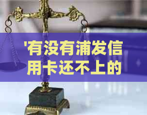 '有没有浦发信用卡还不上的可能？'