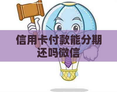 信用卡付款能分期还吗微信
