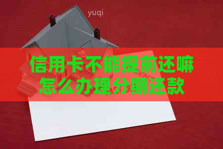 信用卡不能提前还嘛怎么办理分期还款