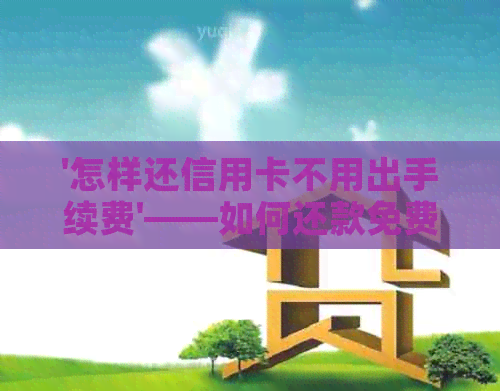 '怎样还信用卡不用出手续费'——如何还款免费，避免信用卡费用