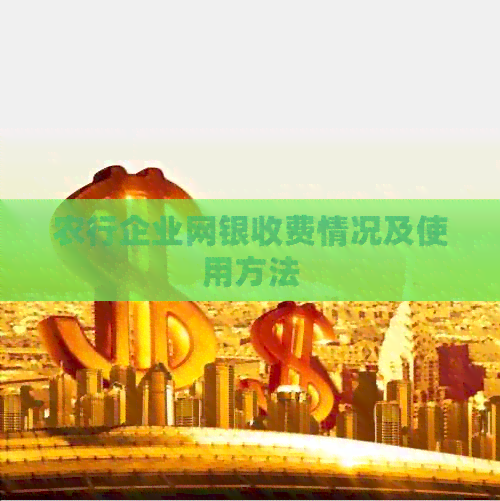 农行企业网银收费情况及使用方法