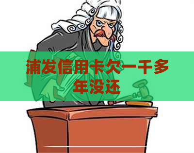 浦发信用卡欠一千多年没还