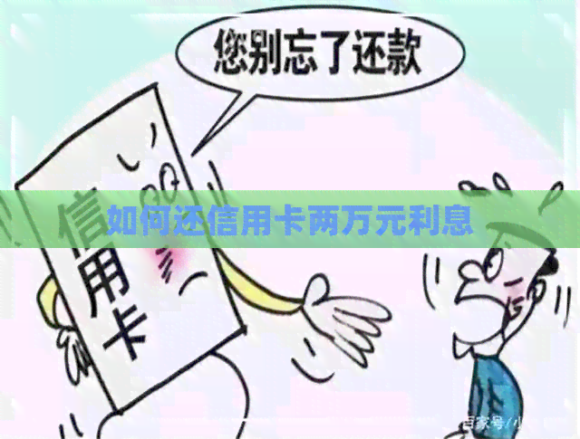 如何还信用卡两万元利息