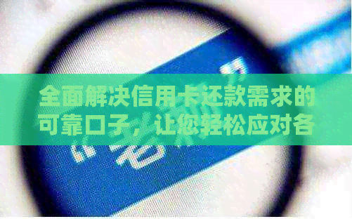 全面解决信用卡还款需求的可靠口子，让您轻松应对各种信用卡问题
