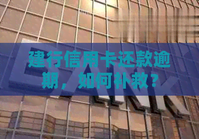 建行信用卡还款逾期，如何补救？