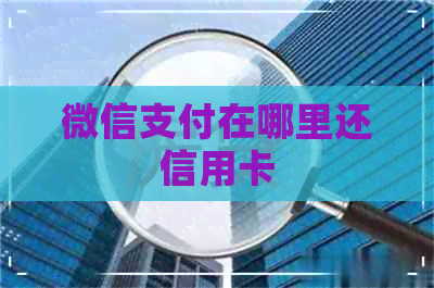 微信支付在哪里还信用卡