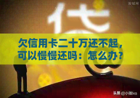 欠信用卡二十万还不起，可以慢慢还吗：怎么办？