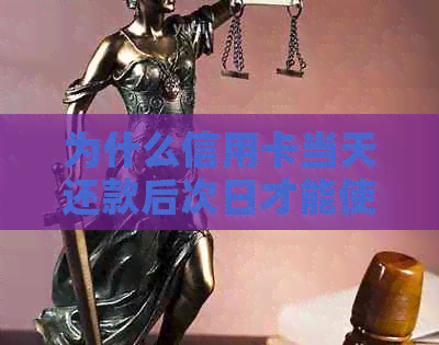 为什么信用卡当天还款后次日才能使用？
