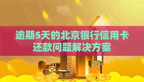 逾期5天的北京银行信用卡还款问题解决方案
