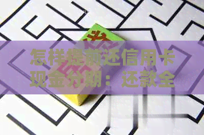 怎样提前还信用卡现金分期：还款全攻略
