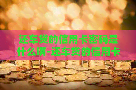 还车贷的信用卡密码是什么啊-还车贷的信用卡密码是什么啊怎么改