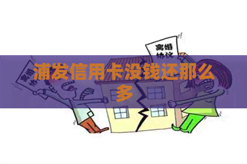 浦发信用卡没钱还那么多 浦发信用卡没钱还那么多