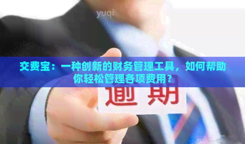 交费宝：一种创新的财务管理工具，如何帮助你轻松管理各项费用？