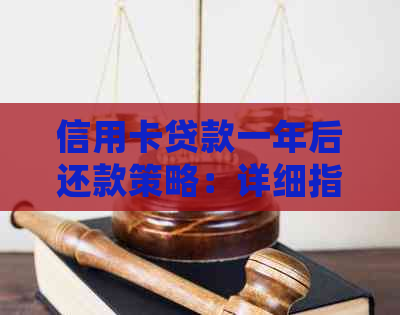 信用卡贷款一年后还款策略：详细指南与建议
