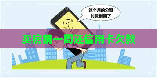 买房前一周还信用卡欠款